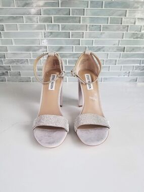 Steve Madden Blush Pink Crystal Ankle-Strap Heels